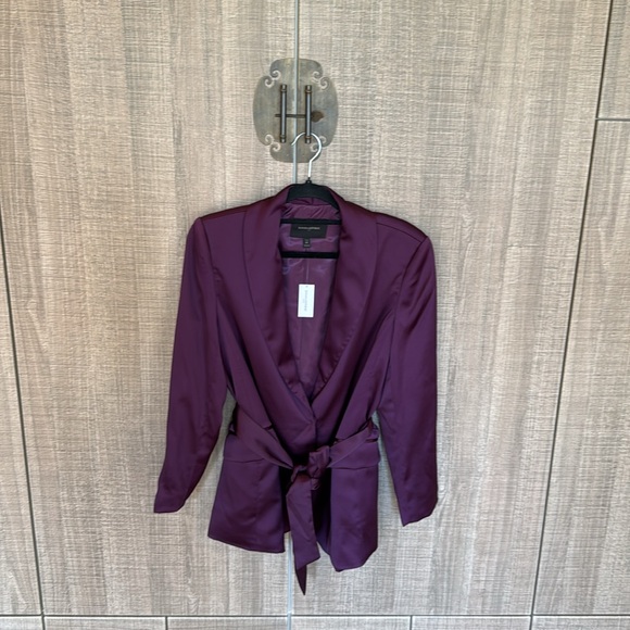 satin tie waist blazer